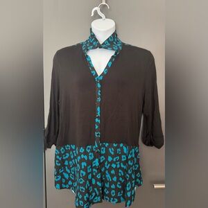 Style & Co. Buttoned 3/4 Sleeve Blouse